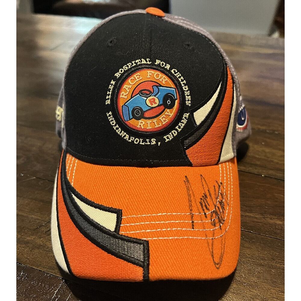 Tony Stewart Autographed Hat Cap Race For Riley Orange Racing Nascar